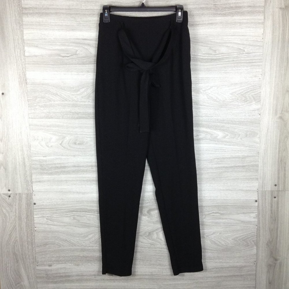 Olivia Pratt Black Tie Front Slim Trousers